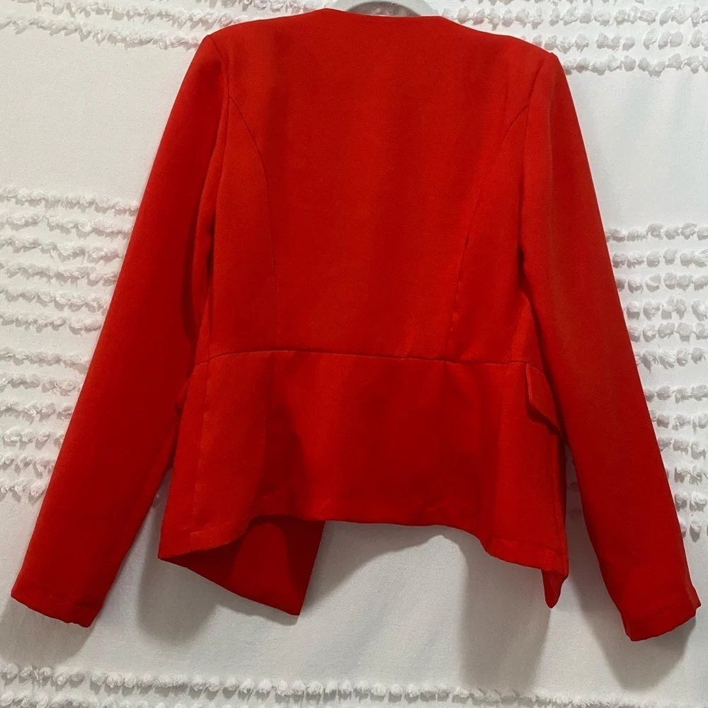 JustFab red ruffle front open blazer jacket s - Picture 5 of 8